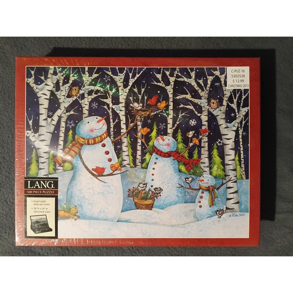 LANG Birch & Snowmen Jigsaw Puzzle 500 Pieces Christmas Winter Scene NEW SEALED
